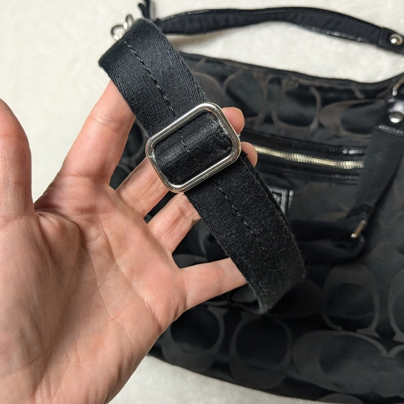 Coach Poppy black and brown women's shoulder bag with removable adjustable strap - Picture 7 of 13